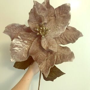 Gray Velvet Poinsettia Flower XL